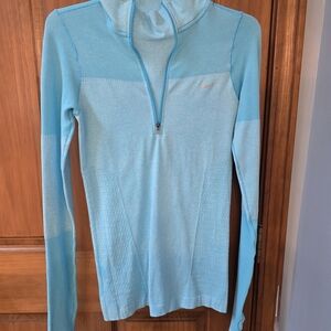Nike Sky Blue Quarter-Zip Long Sleeve Top
